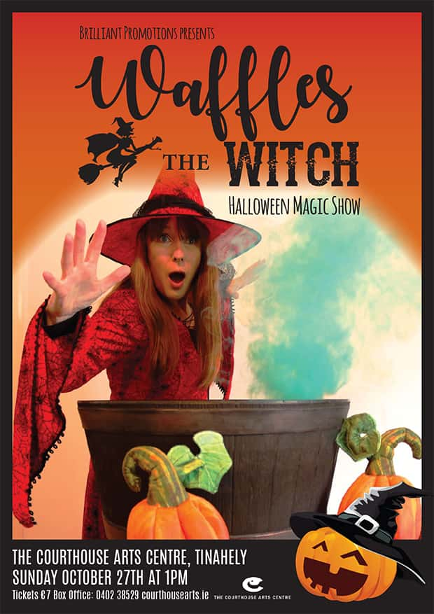 Waffles Teh Witch halloween Magic shows for children in Ireland